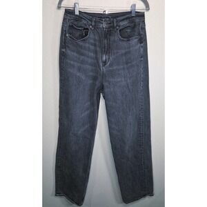 American Eagle Baggy Straight Jeans Women 6 Gray Washed Denim Casual